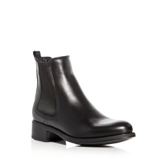 LA CANADIENNE Womens Black Breathable Cushioned Buckle Accent Waterproof Jesse Square Toe Block Heel Zip-Up Leather Heeled Boots M main image 1